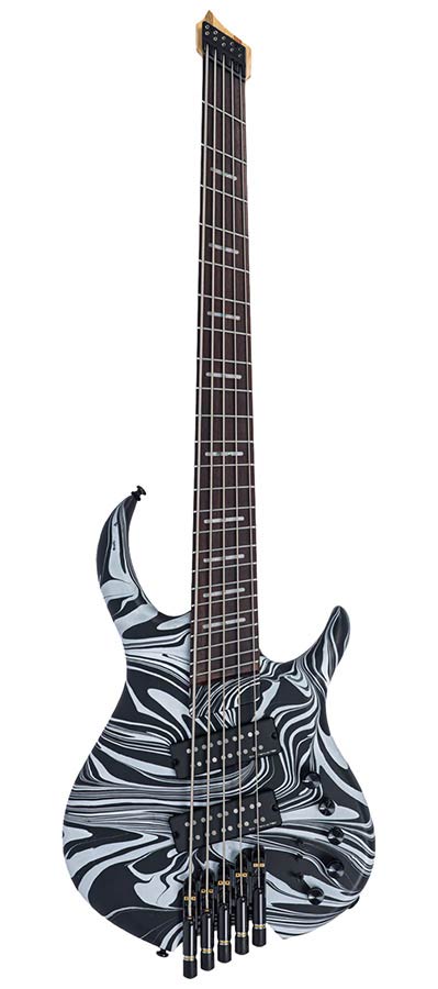 Sire M6H 5/BKSW Marcus Miller M6 Headless 5-String Active Basgitaar Black Swirl