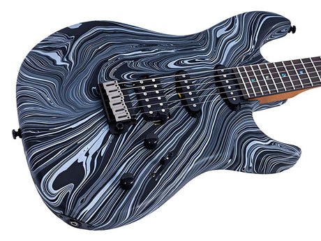 Sire S7 HSS/BKSW Larry Carlton S-Style Elektrische Gitaar Black Swirl met Roasted Maple Hals en Locking Tuners