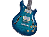Sire Q7H/TBL Larry Carlton Hollow Elektrische Gitaar Transparent Blue met Chambered Mahonie Body en Locking Tuners