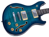 Sire Q7H/TBL Larry Carlton Hollow Elektrische Gitaar Transparent Blue met Chambered Mahonie Body en Locking Tuners