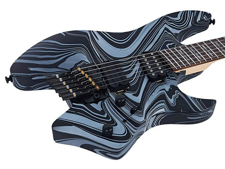 Sire X6H6/BKSW Larry Carlton Headless Elektrische Gitaar Black Swirl met Tremolobrug en Gigbag