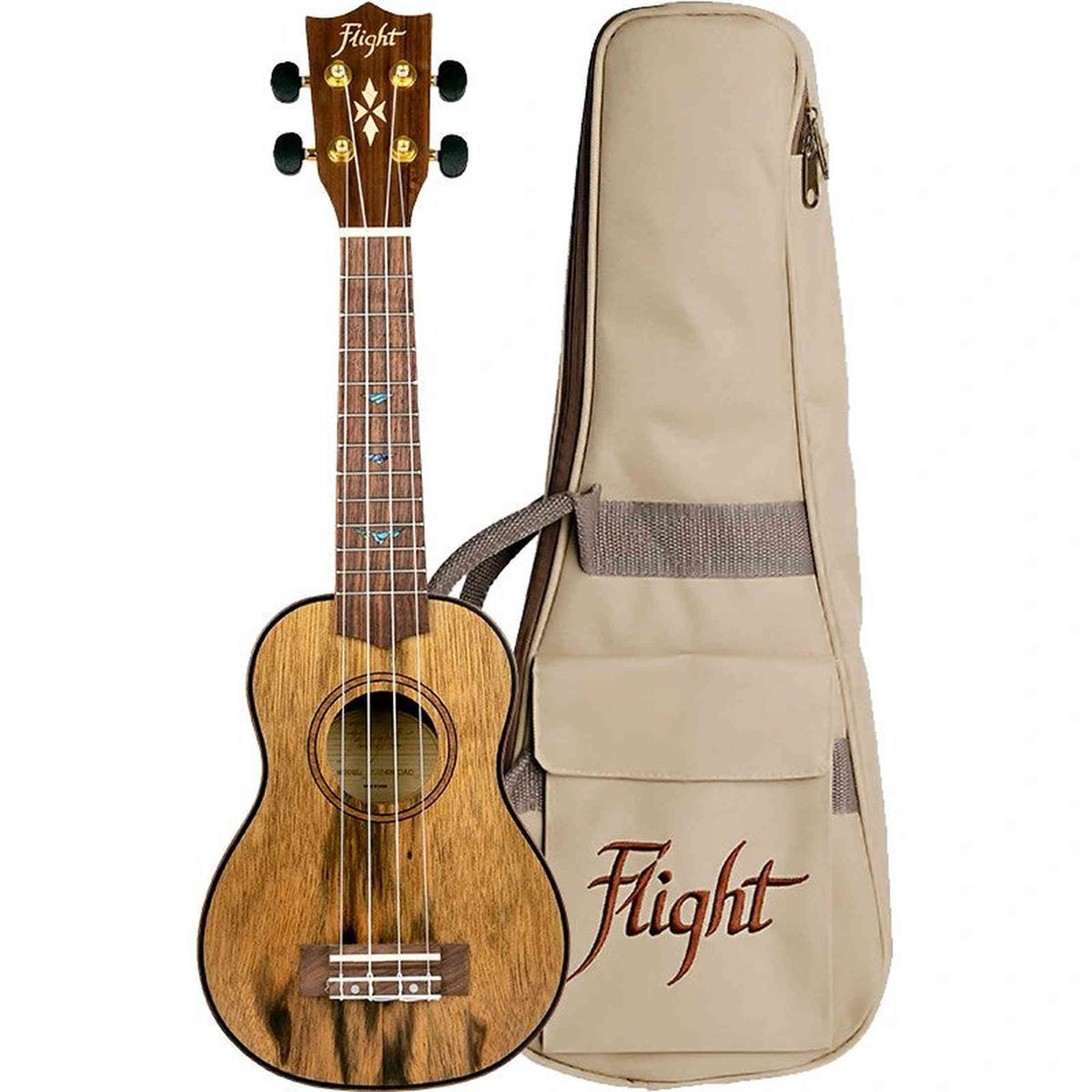 Flight DUS430 DAO Soprano Ukulele met Dao Body, Abalone Inlays en Aqui ...