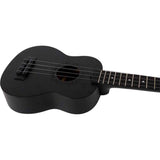 Flight NUS310 BLACKBIRD Soprano Ukulele met African Sapele Body, Zwarte Flight Snaren en Celtic Lasergravure