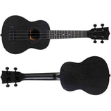 Flight NUS310 BLACKBIRD Soprano Ukulele met African Sapele Body, Zwarte Flight Snaren en Celtic Lasergravure