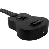 Flight NUS310 BLACKBIRD Soprano Ukulele met African Sapele Body, Zwarte Flight Snaren en Celtic Lasergravure