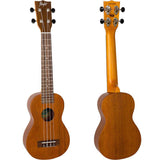 Flight LUS-5 Solid Mahogany Long Neck Soprano Ukulele met Solid Mahogany Body, Grover Tuners en Aquila Super Nylgut Snaren