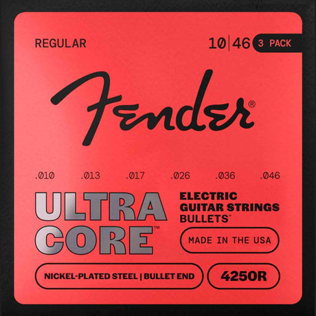 Fender 4250R UltraCore Elektrische Gitaar Snaren Nickel Plated Steel Bullet End Light 010-046 3-Pack
