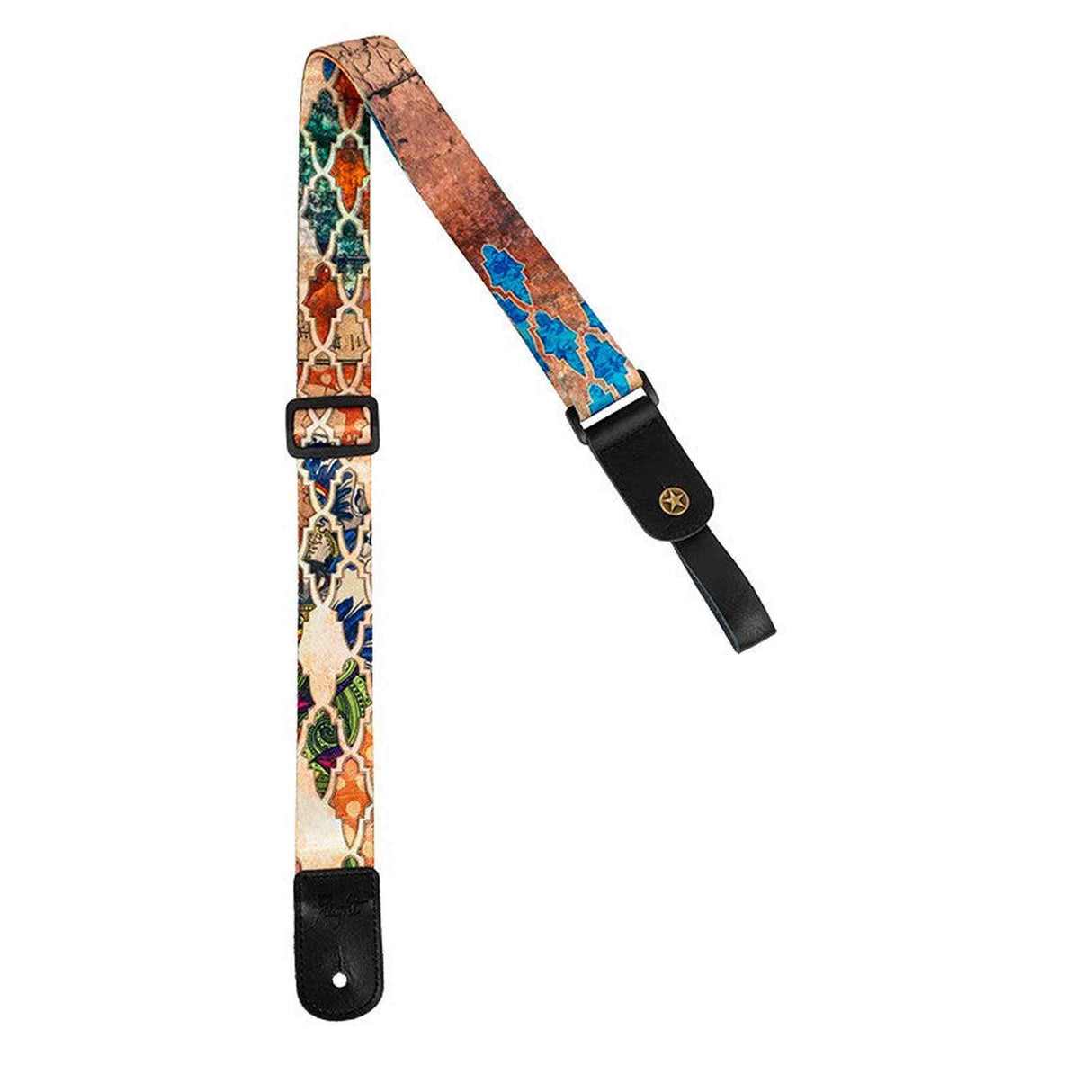 Flight S35 Granada Ukulele Strap Poly/Leer met Verstelbare Lengte en Leren Strap Ends