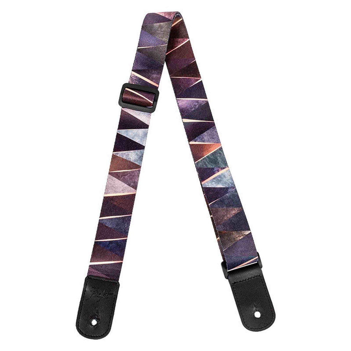 Flight S35 Arcana Ukulele Strap Poly/Leer met Geometrisch Patroon en Verstelbare Lengte