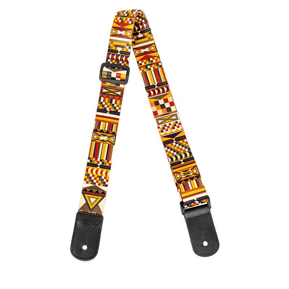 Flight S35 Marigold Ukulele Strap Poly/Leer met Verstelbare Lengte en Leren Strap Ends