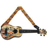 Flight S35 Marigold Ukulele Strap Poly/Leer met Verstelbare Lengte en Leren Strap Ends