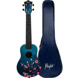 Flight TUSL-32 SAKURA Soprano Longneck Ukulele met Linden Top, ABS Body, Aquila Sugar Snaren en Gigbag
