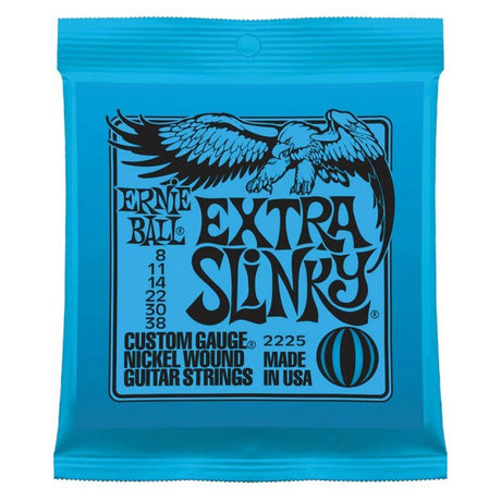 Ernie Ball EB-2225 snaren set elektrisch, nickel wound, extra slinky, 008-011-014-022-030-038