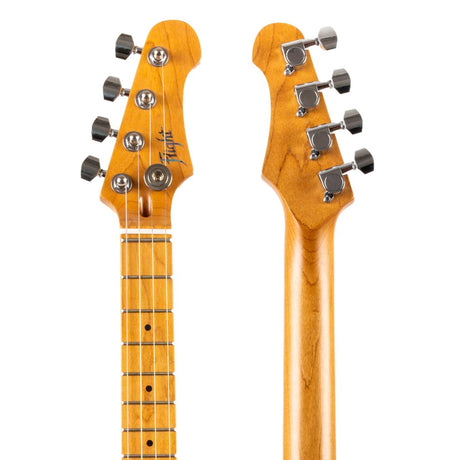 Flight Pathfinder Tenor TBL Elektrische Tenor Ukulele met Flame Maple Top en Transparent Blue Afwerking