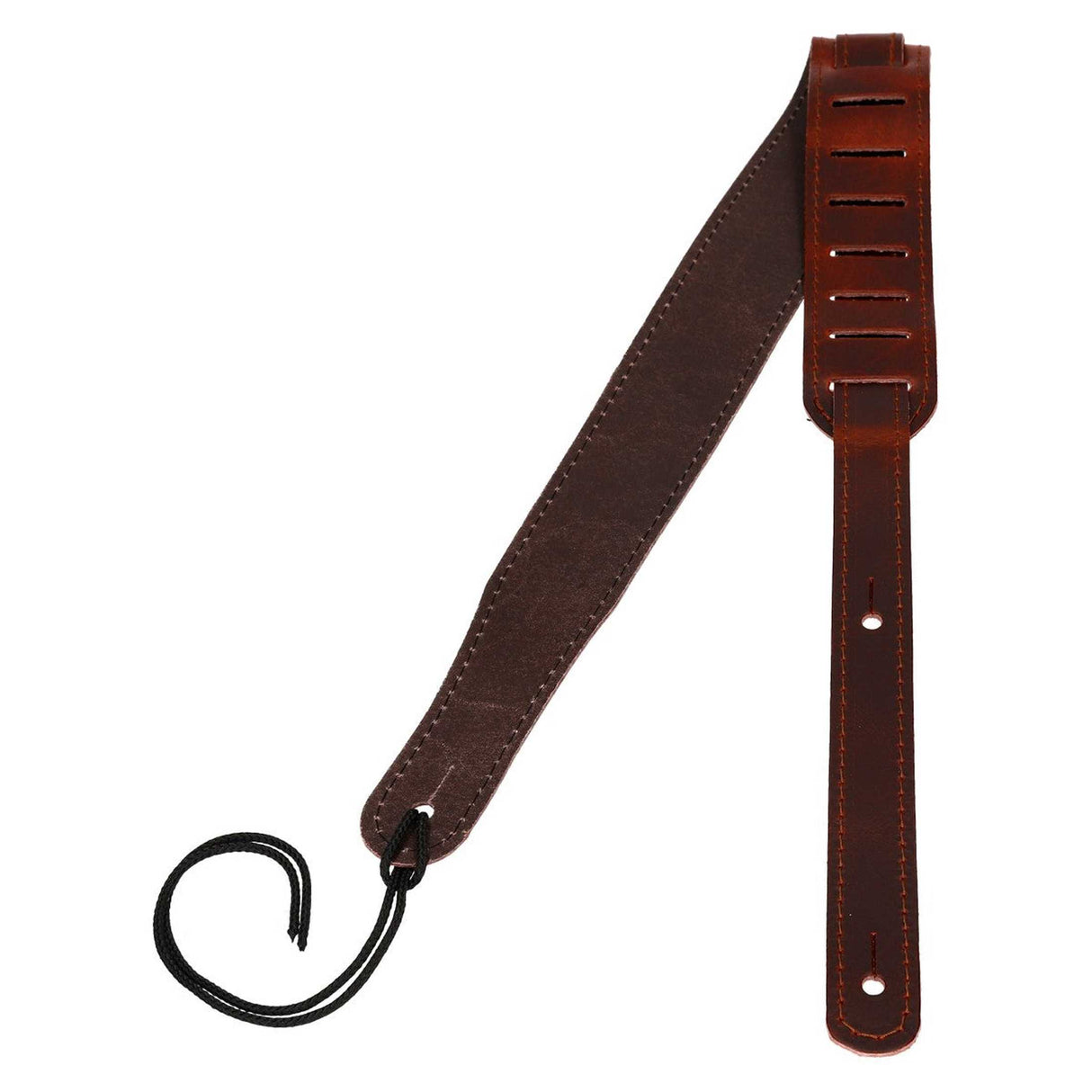Flight S54 Bruine Leren Ukulele Strap EU Handgemaakt met Headstock Tie