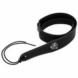 Flight S51 Zwarte Leren Ukulele Strap EU Handgemaakt met Headstock Tie