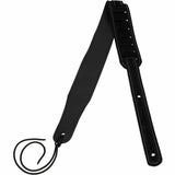 Flight S42 Zwarte Suède Ukulele Strap EU Handgemaakt met Headstock Tie