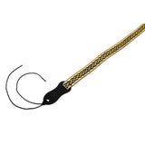 Flight S47 Schwarzer Gold-Ukulelengurt aus veganem Nubukleder mit Flechtmuster und Kopfplattenbefestigung