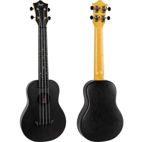 Flight TUC-35 BK Concert Ukulele Zwart met Linden Top, ABS Body en Aquila Nylgut Snaren