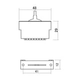 Boston SW-45-W lever switch 5-way, closed model, 1 5/8 inch spacing, switch cap sold seperately