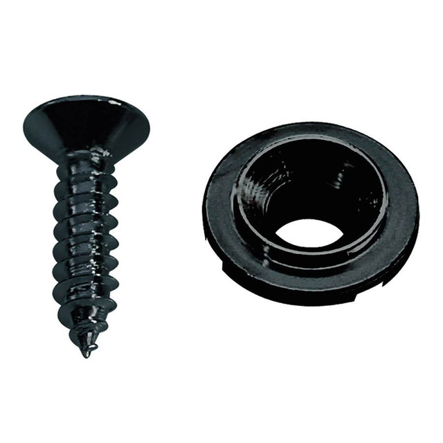 Boston SH-4-B string retainer, button model, with screw, diameter 10mm, height 5mm, black