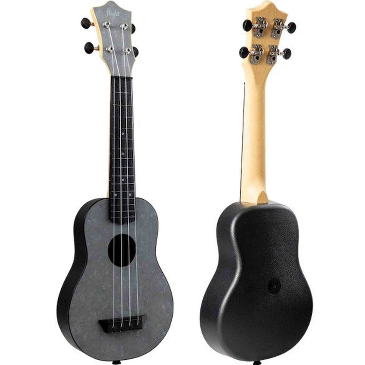 Flight TUS-65 SILVER Soprano Ukulele met Linden Top, ABS Body en Silver Afwerking