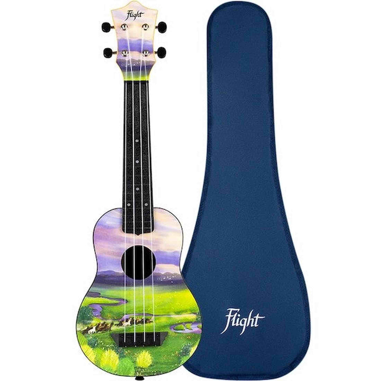 Flight TUS-40 VIEW Soprano Ukulele met Linden Top, ABS Body en Nature View Print