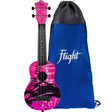 Flight UTS-40 PINK RULES Ultra Travel Soprano Ukulele met Polycarbonate Body en Fluorocarbon Snaren