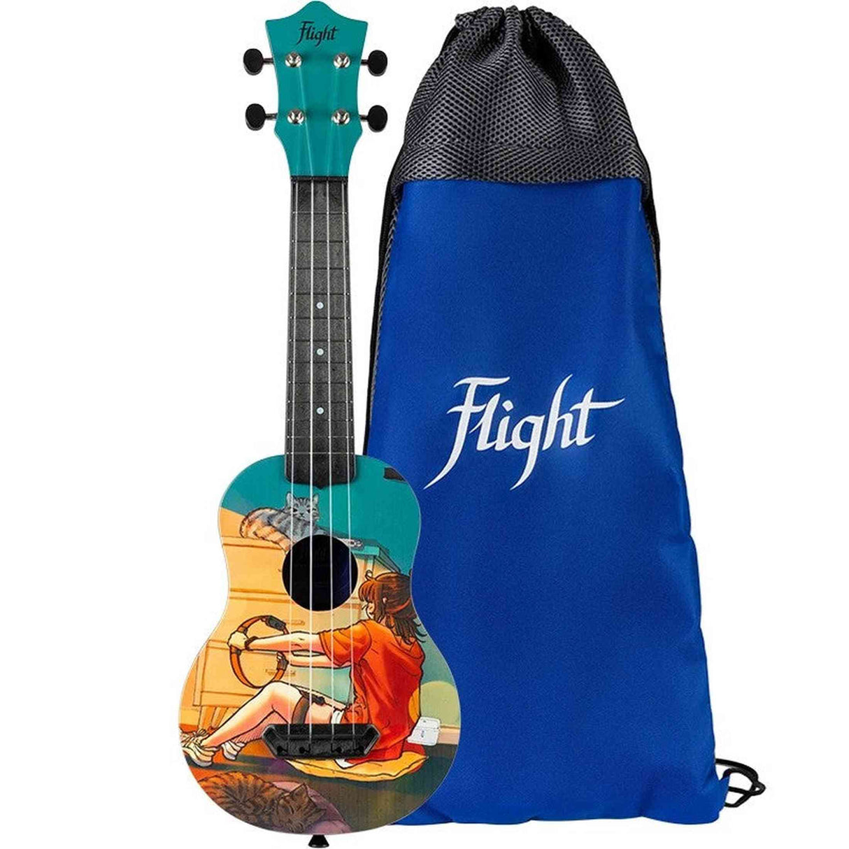 Flight UTS-42 GAME Ultra Travel Soprano Ukulele met Polycarbonate Body en Fluorocarbon Snaren