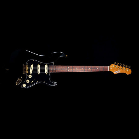 JET JS-380 BK G S-style Elektrische Gitaar SSS Alnico V Tremolo Goud Hardware Rosewood Toets Zwart