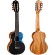 Flight Iris 8 Tenor EQ-A BK Elektrisch-Akoestische 8-String Tenor Ukulele met Solid Spruce Top en Mahogany Body