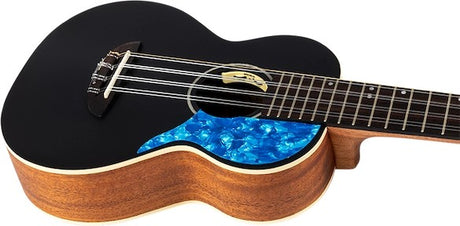 Flight Iris 8 Tenor EQ-A BK Elektrisch-Akoestische 8-String Tenor Ukulele met Solid Spruce Top en Mahogany Body