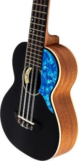 Flight Iris 8 Tenor EQ-A BK Elektrisch-Akoestische 8-String Tenor Ukulele met Solid Spruce Top en Mahogany Body