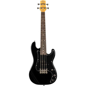 Flight Mini Bass Lite BK Elektrische Mini Bas Ukulele Zwart met Poplar Body en Alnico 5 P-Style Pickup