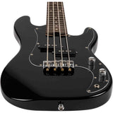 Flight Mini Bass Lite BK Elektrische Mini Bas Ukulele Zwart met Poplar Body en Alnico 5 P-Style Pickup