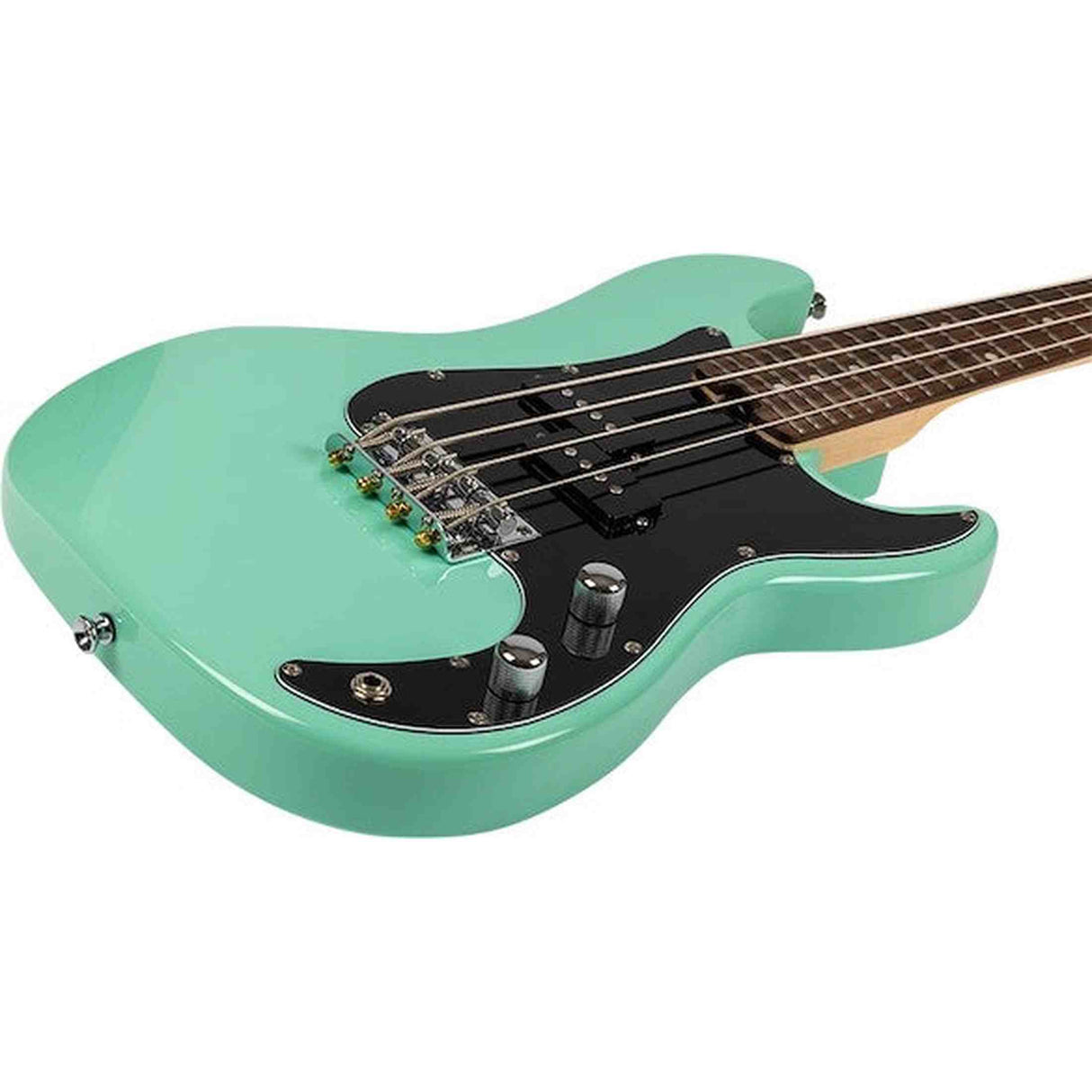 Flight Mini Bass Lite SFG Elektrische Mini Bas Ukulele Seafoam Green met Poplar Body en Alnico 5 Pickup