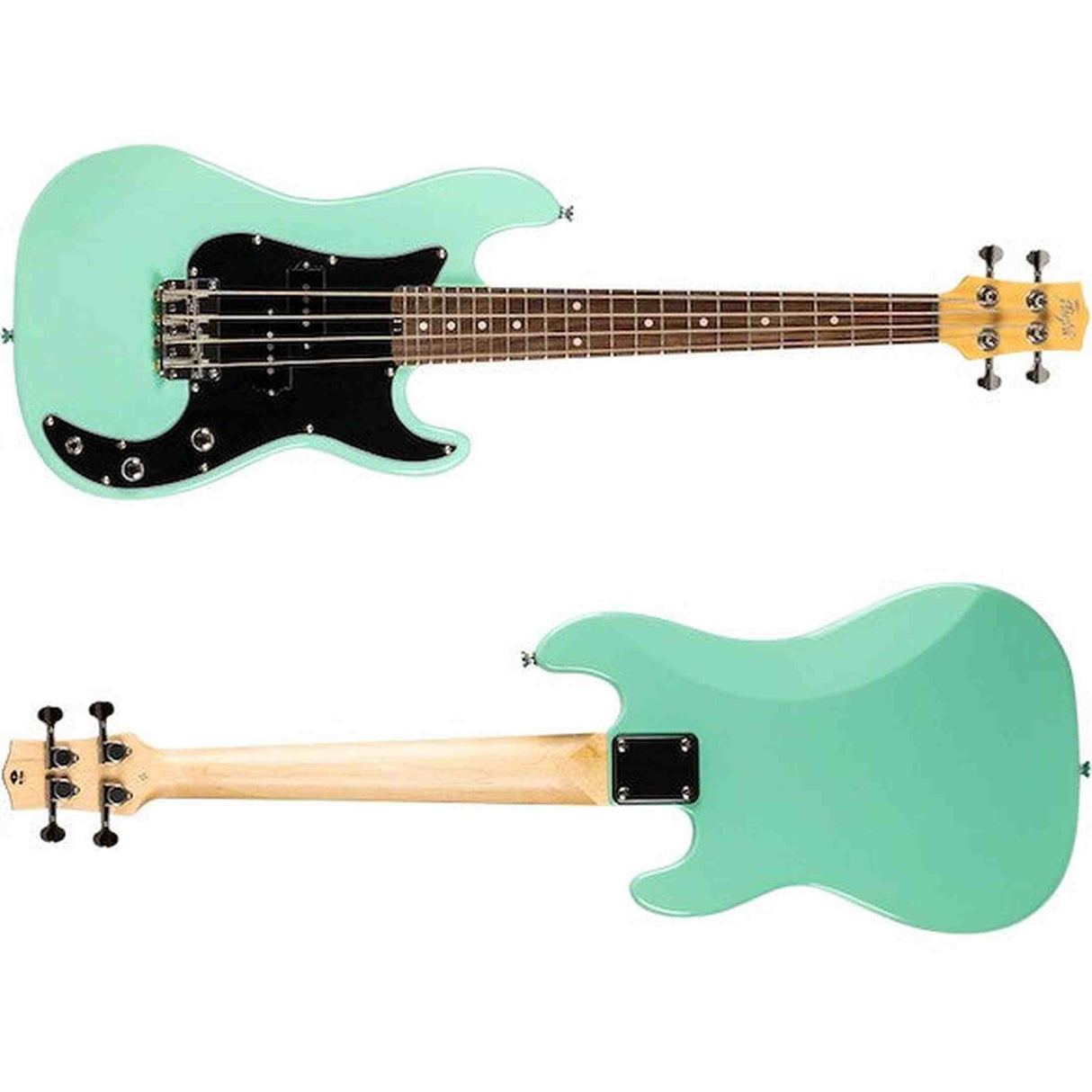 Flight Mini Bass Lite SFG Elektrische Mini Bas Ukulele Seafoam Green met Poplar Body en Alnico 5 Pickup