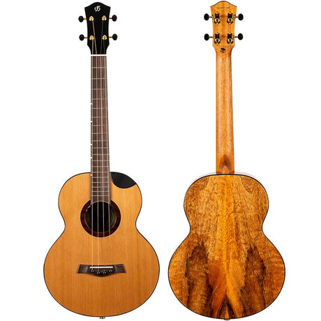 Flight Lily Baritone EQ-A Elektrisch-Akoestische Baritone Ukulele met Solid Cedar Top, Mango Body en Stalen Snaren