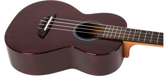 Flight Iris Tinta Tenor TPP Ukulele met All Solid Mahogany Body, Rosewood Toets en Fluorocarbon Snaren, Transparent Purple