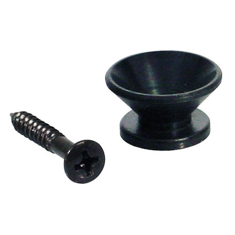 Boston EP-F-B strap buttons, metal, with screw, v-model, diameter 14mm, 2-pack, black