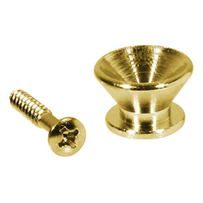 Boston EP-F-G strap buttons, metal, with screw, v-model, diameter 14mm, 2-pack, gold