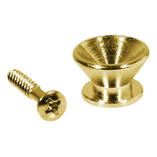 Boston EP-F-G strap buttons, metal, with screw, v-model, diameter 14mm, 2-pack, gold