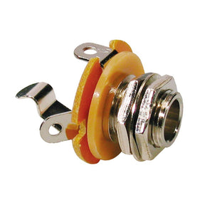 Boston SJ-1 chassis connector jack, 6,3mm, 2-pole, chrome, M9, made in Japan