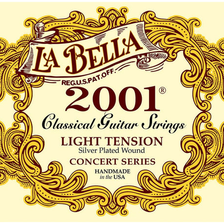 La Bella L-2001L snaren set classic, professional, clear nylon trebles & silverplated basses, light tension