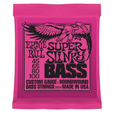 Ernie Ball EB-2834 snaren set bass, roundwound, longscale, super slinky, 045-065-080-100