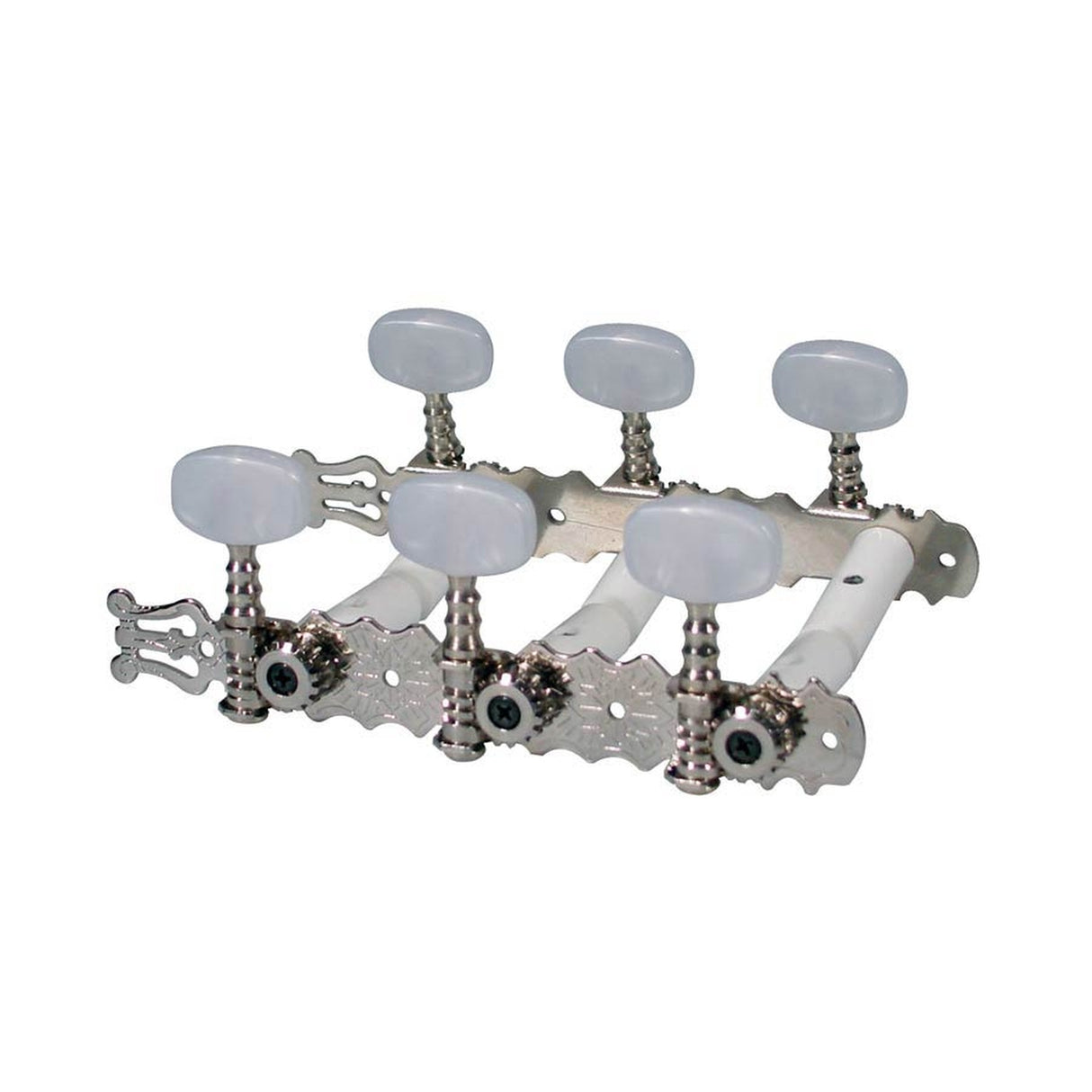 Boston 129 Machine Heads voor Klassieke Gitaar - Nylon Shaft, Nikkel Afwerking, Pearloid Knoppen