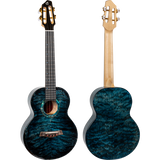 Flight A10QM A10 Volmassief Tenor Ukulele - Gequilte Esdoorn Blauw