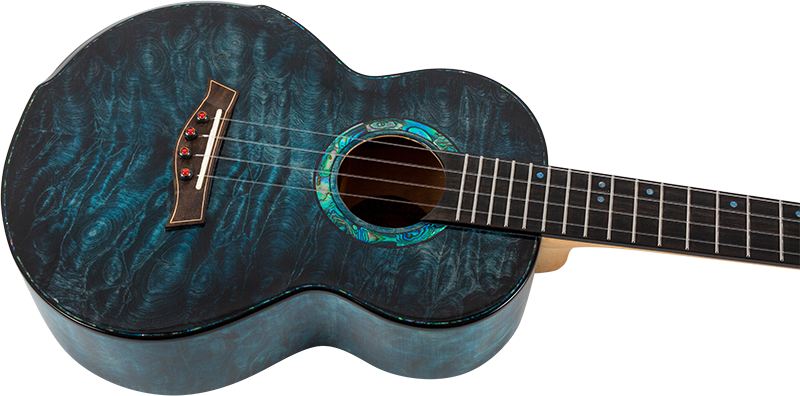 Flight A10QM A10 Volmassief Tenor Ukulele - Gequilte Esdoorn Blauw