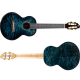 Flight A10QM A10 Volmassief Tenor Ukulele - Gequilte Esdoorn Blauw