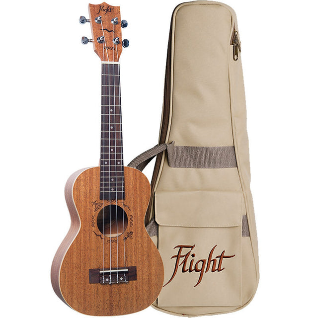 Flight ALMDUC323 DUC323 Mahonie Concert Ukulele Met Tas